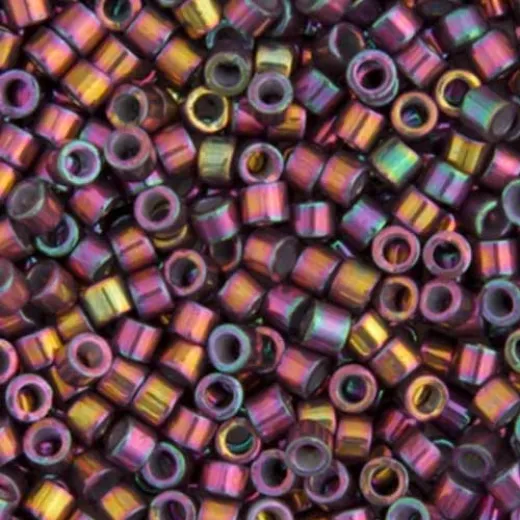 DB1014 Dark Bronze Violet AB Metallic Gold Luster, Size 11/0 Miyuki Delica Beads, 5.2g approx. DB1014 Dark Bronze Violet AB Metallic Gold Luster, Size 11/0 Miyuki Delica Beads, 5.2g approx.