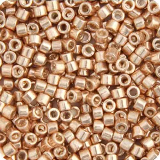 DB0411 Apricot Gold Opaque Galvanized-Dyed, Size 11/0 Miyuki Delica Beads, 50gm bag DB0411 Apricot Gold Opaque Galvanized-Dyed, Size 11/0 Miyuki Delica Beads, 50gm bag