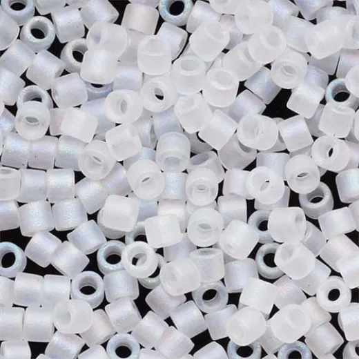 DB0851 Crystal AB Matte, Size 11/0 Miyuki Delica Beads, 5.2g approx. DB0851 Crystal AB Matte, Size 11/0 Miyuki Delica Beads, 5.2g approx.