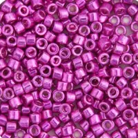 DB0422 Fuchsia Opaque Galvanized-Dyed, Size 11/0 Miyuki Delica Beads, 5.2g approx.