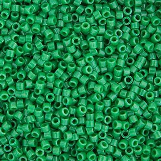 DB0655 Green Kelly Dyed, Size 11/0 Miyuki Delica Beads, 5.2g approx. DB0655 Green Kelly Dyed, Size 11/0 Miyuki Delica Beads, 5.2g approx.