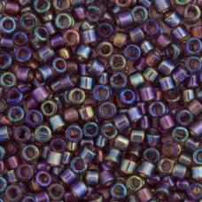 DB1244 Mauve Transparent AB, Size 11/0 Miyuki Delica Beads, 5.2g approx.