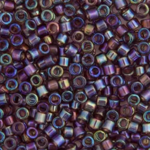 DB1244 Mauve Transparent AB, Size 11/0 Miyuki Delica Beads, 5.2g approx. DB1244 Mauve Transparent AB, Size 11/0 Miyuki Delica Beads, 5.2g approx.