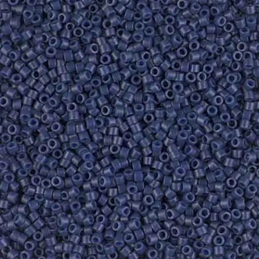 DB2143 Navy Blue Opaque Dyed Duracoat, Size 11/0 Miyuki Delica Beads, 5.2g approx. DB2143 Navy Blue Opaque Dyed Duracoat, Size 11/0 Miyuki Delica Beads, 5.2g approx.