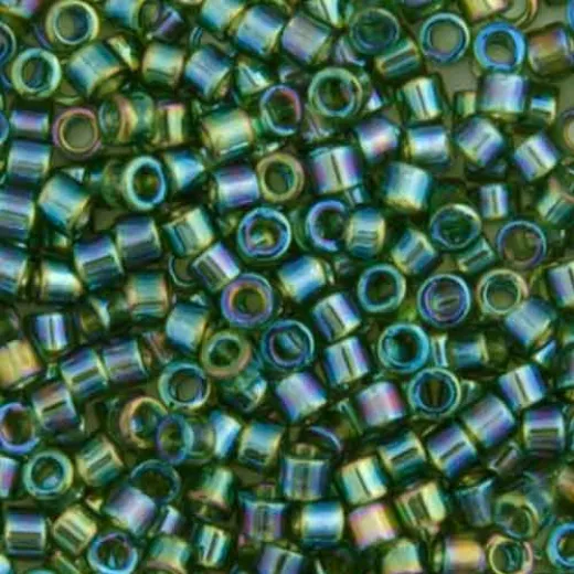 DB1247 Olive Transparent AB, Size 11/0 Miyuki Delica Beads, 5.2g approx. DB1247 Olive Transparent AB, Size 11/0 Miyuki Delica Beads, 5.2g approx.