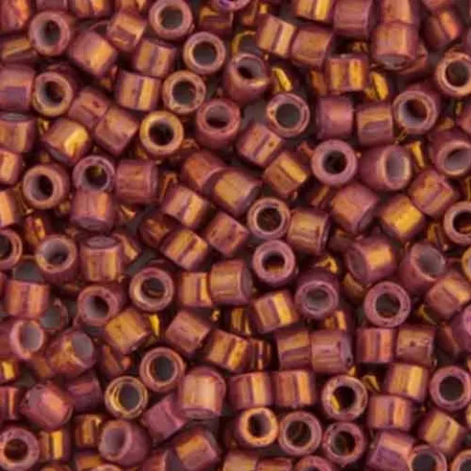 DB1016 Pink Rhubarb AB Metallic Gold Luster, Size 11/0 Miyuki Delica Beads, 5.2g approx. DB1016 Pink Rhubarb AB Metallic Gold Luster, Size 11/0 Miyuki Delica Beads, 5.2g approx.