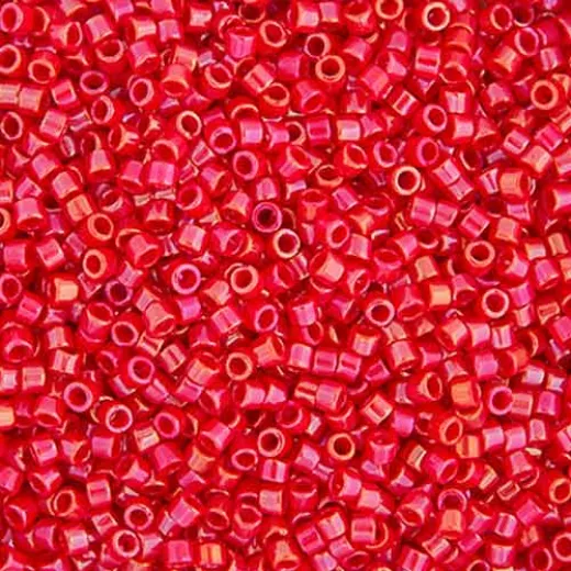 DB0214 Red Opaque Luster, Size 11/0 Miyuki Delica Beads, 5.2g approx. DB0214 Red Opaque Luster, Size 11/0 Miyuki Delica Beads, 5.2g approx.
