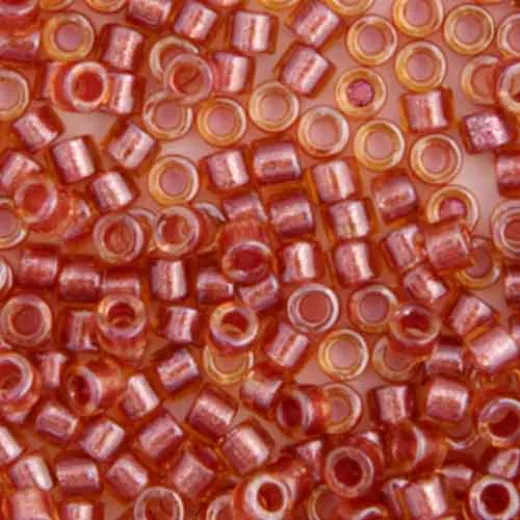 DB0913 Salmon Sparkle Topaz Lined, Size 11/0 Miyuki Delica Beads, 50gm bag DB0913 Salmon Sparkle Topaz Lined, Size 11/0 Miyuki Delica Beads, 50gm bag
