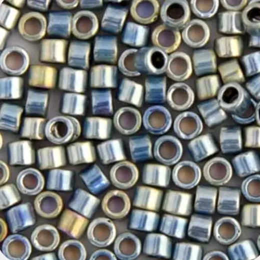 DB0545 Silver Blue Gold AB Plated Palladium, Size 11/0 Miyuki Delica Beads, 3.3g approx. DB0545 Silver Blue Gold AB Plated Palladium, Size 11/0 Miyuki Delica Beads, 3.3g approx.