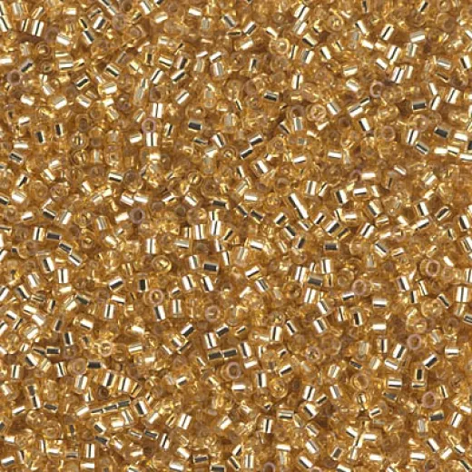 DBS0042 Silver Lined Gold Colour 0042 Size 15/0 Miyuki Delica Beads, 5.2g approx. DBS0042 Silver Lined Gold Colour 0042 Size 15/0 Miyuki Delica Beads, 5.2g approx.