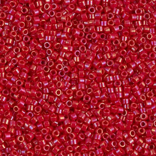 DBS0214 Opaque Red Luster Miyuki 15/0 Miyuki Delica Beads, colour 0214, 5.2g approx. DBS0214 Opaque Red Luster Miyuki 15/0 Miyuki Delica Beads, colour 0214, 5.2g approx.