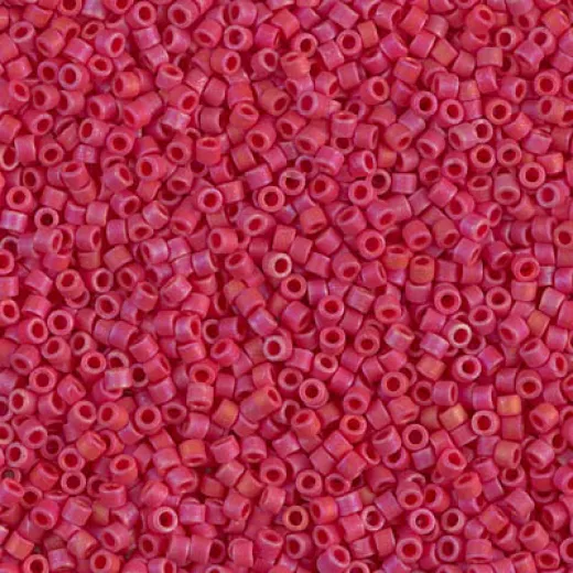 DBS0362 Opaque Red AB Matted Miyuki 15/0 Miyuki Delica Beads, colour 0362, 5.2g approx. DBS0362 Opaque Red AB Matted Miyuki 15/0 Miyuki Delica Beads, colour 0362, 5.2g approx.