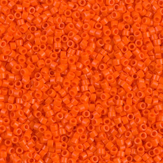 DBS0722  Opaque Orange Miyuki 15/0 Miyuki Delica Beads, colour 0722, 5.2g approx.
