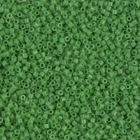 DBS0724  Opaque Pea Green Miyuki 15/0 Miyuki Delica Beads, colour 0724, 5.2g approx.