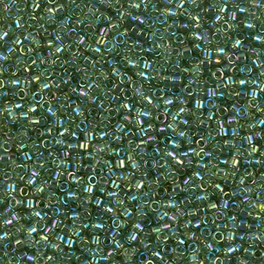 DBS1247 Transparent Olive AB, Colour 1247 15/0 Miyuki Delica Beads, 5.2g approx. DBS1247 Transparent Olive AB, Colour 1247 15/0 Miyuki Delica Beads, 5.2g approx.