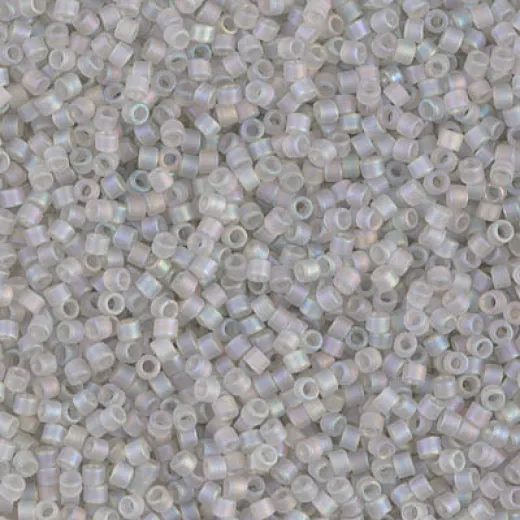DBS1286 Matte Transparent Gray Mist AB, Colour 1286 15/0 Miyuki Delica Beads, 5.2g approx. DBS1286 Matte Transparent Gray Mist AB, Colour 1286 15/0 Miyuki Delica Beads, 5.2g approx.