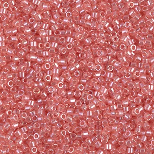 DBS1481 Transparent Salmon Luster, Colour 1481 15/0 Miyuki Delica Beads, 5.2g approx. DBS1481 Transparent Salmon Luster, Colour 1481 15/0 Miyuki Delica Beads, 5.2g approx.