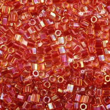 DBLC0062 Light Cranberry AB Lined-Dyed, size 8/0 Hex Cut Miyuki Delica Beads, ap...