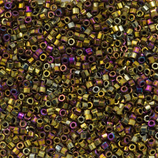 DBLC0029 Purple Metallic Gold Hex Cut Size 8/0 Miyuki Delica Beads, Approx 5.2gr, Colour Code -0029 DBLC0029 Purple Metallic Gold Hex Cut Size 8/0 Miyuki Delica Beads, Approx 5.2gr, Colour Code -0029