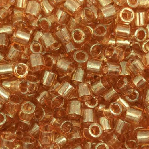 DBLC0121 Apricot Topaz Transparent Gold Luster, size 8/0 Hex Cut Miyuki Delica Beads, approx 5.2g, Colour Code 121 DBLC0121 Apricot Topaz Transparent Gold Luster, size 8/0 Hex Cut Miyuki Delica Beads, approx 5.2g, Colour Code 121