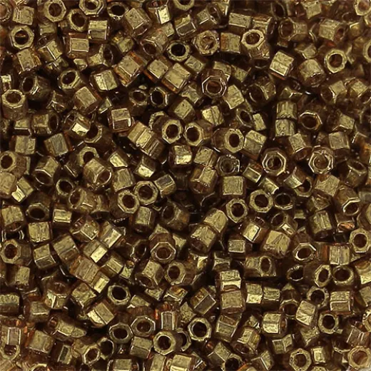 DBLC0115 Light Topaz Transparent Gold Luster, size 8/0 Hex Cut Miyuki Delica Beads, approx 5.2g, Colour Code 115 DBLC0115 Light Topaz Transparent Gold Luster, size 8/0 Hex Cut Miyuki Delica Beads, approx 5.2g, Colour Code 115
