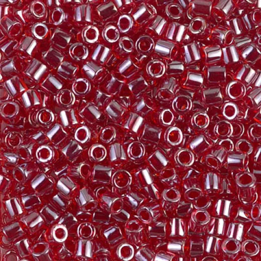 DBL0098 Transparent Light Siam Luster Size 8/0 Miyuki Delica Beads, Colour Code 0098, 5.2g approx. DBL0098 Transparent Light Siam Luster Size 8/0 Miyuki Delica Beads, Colour Code 0098, 5.2g approx.