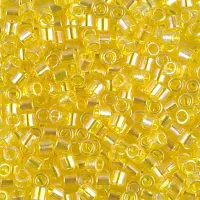 DBL0171 Transparent Yellow AB Size 8/0 Miyuki Delica Beads, Colour Code 0171, 5.2g approx.