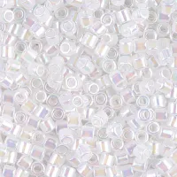 DBL0222 White Opal AB Size 8/0 Miyuki Delica Beads, Colour Code 0222, 5.2g approx.