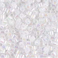 DBL0222 White Opal AB Size 8/0 Miyuki Delica Beads, Colour Code 0222, 5.2g appro...