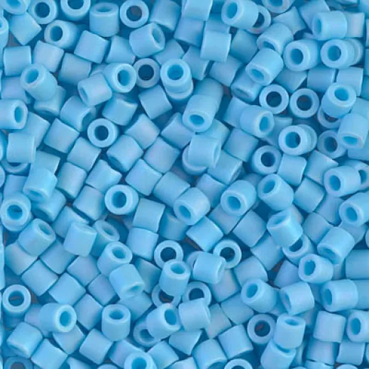DBL0879 Matte Opaque Turquoise Blue AB size 8/0 Miyuki Delica Beads, Colour 0879, 5.2g approx. DBL0879 Matte Opaque Turquoise Blue AB size 8/0 Miyuki Delica Beads, Colour 0879, 5.2g approx.