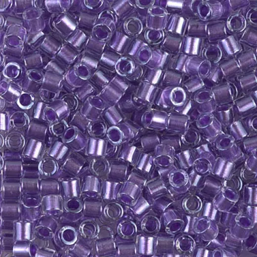 DBL0906 Sparkling Purple Lined Crystal size 8/0 Miyuki Delica Beads, Colour 0906, 5.2g approx.