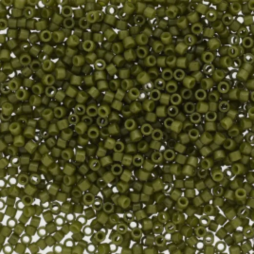 DB2357 Opaque Army Green Duracoat size 11/0 Miyuki Delica Beads, 5.2g approx. DB2357 Opaque Army Green Duracoat size 11/0 Miyuki Delica Beads, 5.2g approx.