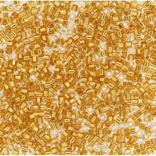 DB2521 Gold Plate Lined Royal size 11/0 Miyuki Delica Beads, 3.3g approx. DB2521 Gold Plate Lined Royal size 11/0 Miyuki Delica Beads, 3.3g approx.