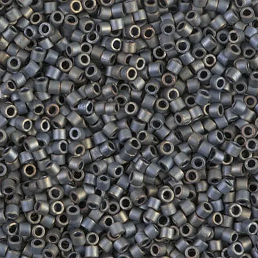 DBM0307 Metallic Silver Grey Matted, Size 10/0 Miyuki Delica Beads, Colour code 0307 - Approx. 50g DBM0307 Metallic Silver Grey Matted, Size 10/0 Miyuki Delica Beads, Colour code 0307 - Approx. 50g