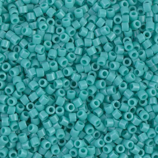 DBM0729 Turquoise Green Opaque, Size 10/0 Miyuki Delica Beads, Colour 729 in 5.2g DBM0729 Turquoise Green Opaque, Size 10/0 Miyuki Delica Beads, Colour 729 in 5.2g
