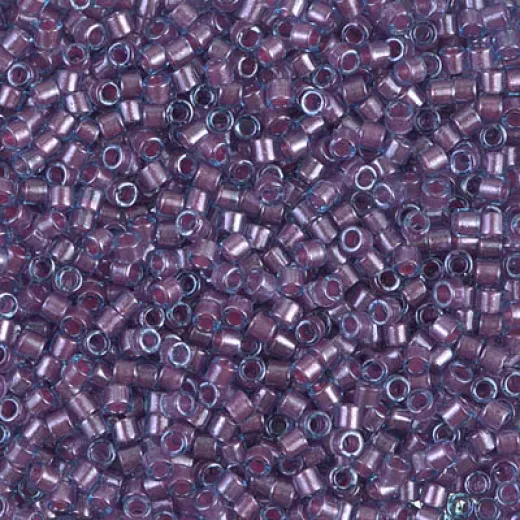 DBM0922 Sparkling Rose Lined Aqua, Size 10/0 Miyuki Delica Beads, Colour 922 - Approx. 5.2g DBM0922 Sparkling Rose Lined Aqua, Size 10/0 Miyuki Delica Beads, Colour 922 - Approx. 5.2g