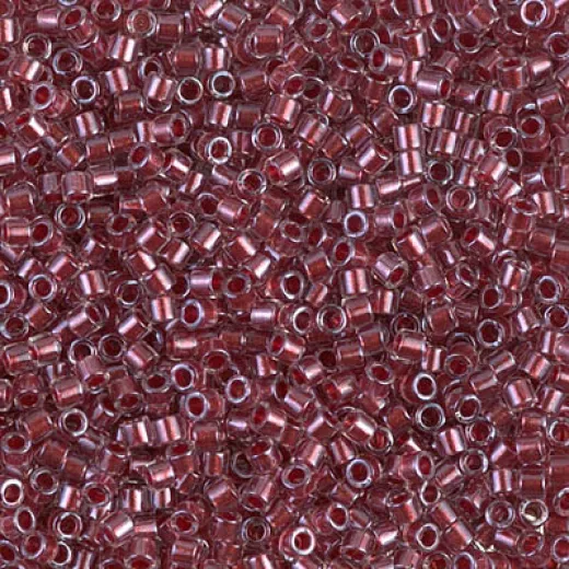 DBM0924 Sparkling Cranbverry Lined Crystal, Size 10/0 Miyuki Delica Beads, Colour 924 - Approx. 5.2g DBM0924 Sparkling Cranbverry Lined Crystal, Size 10/0 Miyuki Delica Beads, Colour 924 - Approx. 5.2g