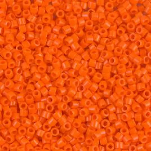 DBM0722 Orange Opaque, Size 10/0 Miyuki Delica Beads, Colour 722 - 5.2g Bag DBM0722 Orange Opaque, Size 10/0 Miyuki Delica Beads, Colour 722 - 5.2g Bag