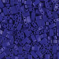 Cobalt Miyuki Half Tila Beads, colour 0414. Wholesale pack of 50g approx.