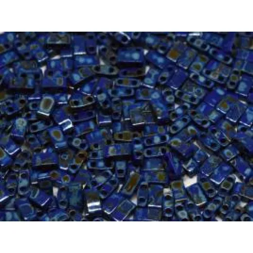 Picasso Opaque Cobalt Miyuki Half TILA Beads, Colour 4518, 5.2g appx. Picasso Opaque Cobalt Miyuki Half TILA Beads, Colour 4518, 5.2g appx.