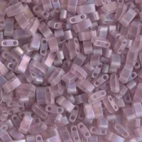 Matte Transparent Smoky Amethyst AB Half Tila Beads, colour 0142FR, 5.2gm approx.