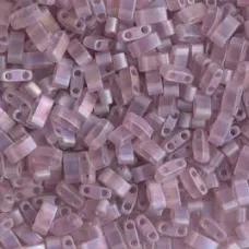 Matte Transparent Smoky Amethyst AB Half Tila Beads, colour 0142FR, 5.2gm approx...