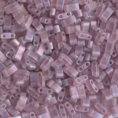 Matte Transparent Smoky Amethyst AB Half Tila Beads, colour 0142FR, 5.2gm approx.