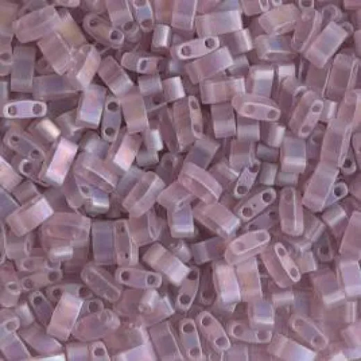 Matte Transparent Smoky Amethyst AB Half Tila Beads, colour 0142FR, 5.2gm approx. Matte Transparent Smoky Amethyst AB Half Tila Beads, colour 0142FR, 5.2gm approx.