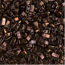 Metalic Dark Raspberry Miyuki Half Tila Beads, colour 0457B,  5.2gm approx.