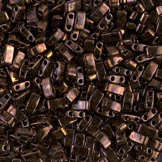 Metalic Dark Raspberry Miyuki Half Tila Beads, colour 0457B, 5.2gm approx. Metalic Dark Raspberry Miyuki Half Tila Beads, colour 0457B, 5.2gm approx.