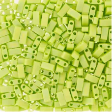 Opaque Chartreuse Matted AB Miyuki Half TILA Beads, Colour 0416FR, 5.2g appx.