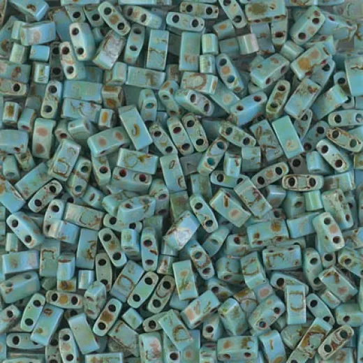 Picasso Opaque Seafoam Green Miyuki Half TILA Beads, Colour 4514, 5.2g appx.