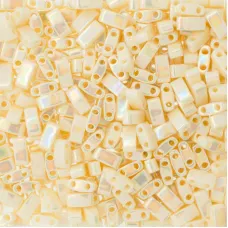 Ivory Pearl Ceylon AB Miyuki Half TILA Beads, Colour 0486, 5.2g appx.
