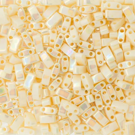 Ivory Pearl Ceylon AB Miyuki Half TILA Beads, Colour 0486, 5.2g appx.